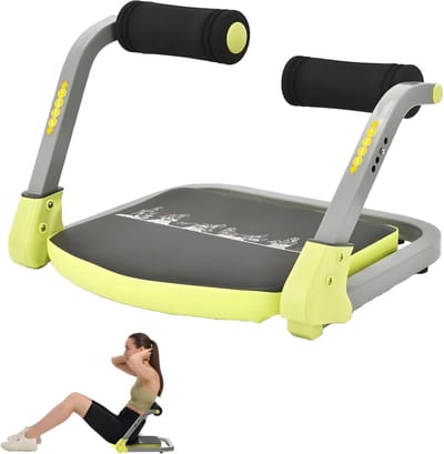 Ab Workout Apparatuur - Buikspier Trainer - Thuis Trainen - Verstelbare Weerstand - 50.8 x 45 x 35.1 cm - Geel
