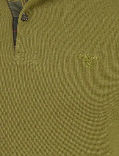 Groen poloshirt Barbour tailored fit korte mouw