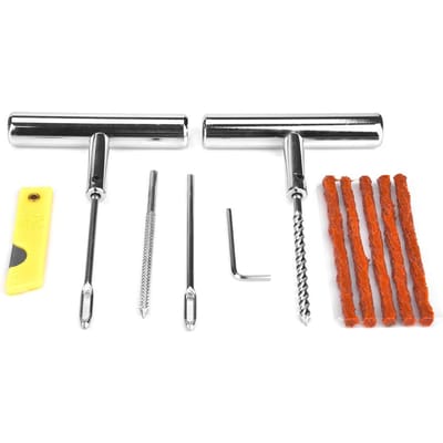 13-delige bandenreparatieset Bandenreparatiegereedschapsset voor Automobielen Motorfietsen met Doos gray