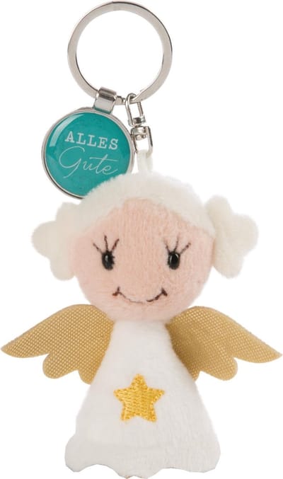 Nici Sleutelhanger Alles Gute Junior 7 Cm Pluche Wit/turquoise