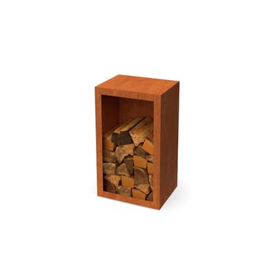 Egura cortenstaal Houtopslag met achterwand L50 x B30 x H85 cm Geroba