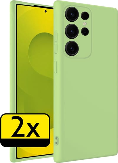Hoesje - 2 Stuks - Geschikt voor Samsung Galaxy S25 Ultra - Sterk & Shockproof - Case Siliconen - Back Cover - Telefoon Hoes - Telefoonhoesjes - Groen