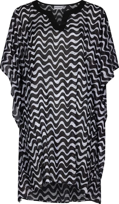 Pastunette Waves - Dames Kaftan - Zwart/Wit - Katoen - One size