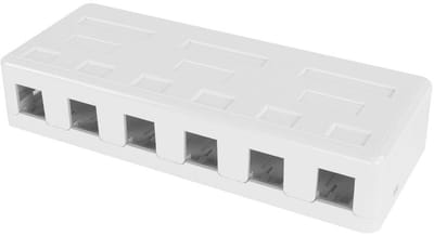 ACT Unloaded Surface keystone mount box voor 6 keystone jacks