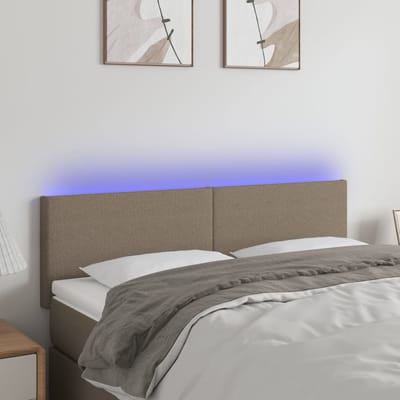 vidaXL - Hoofdbord - LED - 144x5x78/88 - cm - stof - taupe