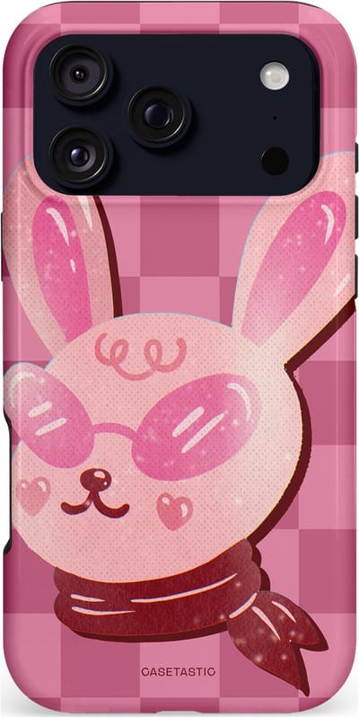 Casetastic hoesje geschikt voor Apple iPhone 17 Pro Max - MagSafe - Dubbellaagse bescherming - Luxe konijntje - Fashion Case - Koraal Lichtroze Lila