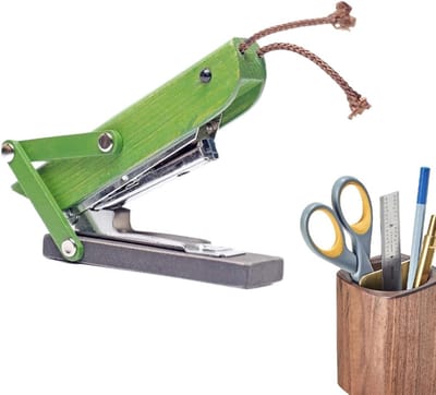 Nietmachine Graslepel - Kantoor nietmachine - Papier binden - Handgemaakt van hout - 135 cm - Groen