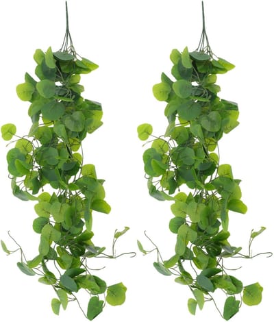 Dailygoods- Kunstwijnstokken 105 cm - Kunstmatige Klimplanten - 2 Stuks - Kunstmatige Vegetatie - Decoratie Binnen/Buiten - Hoogwaardige Kunststof