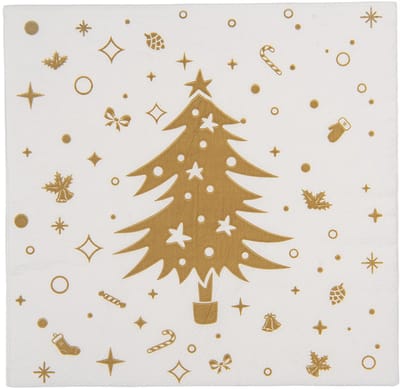Clayre & Eef Servetten Papier Set van 20 33x33 cm Wit Papier