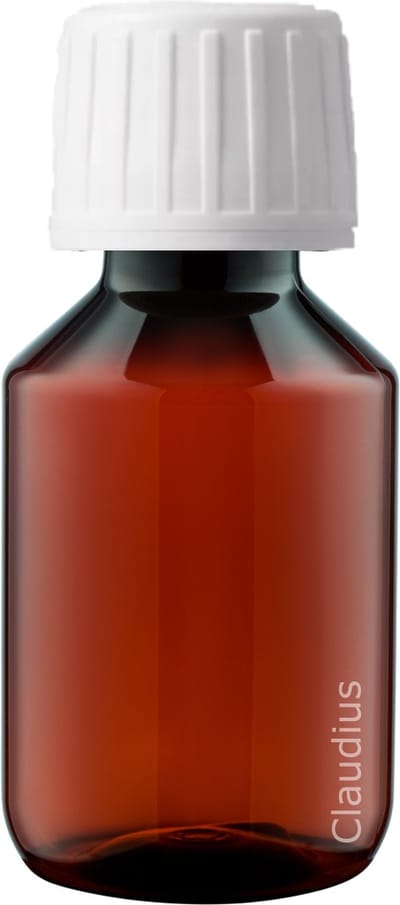 Lege Plastic Fles 100 ml PET Amber bruin - met witte verzegeldop - set van 10 stuks - navulbaar - leeg