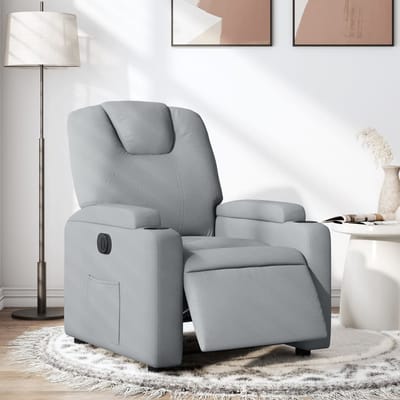 vidaXL - Fauteuil - elektrisch - verstelbaar - stof - lichtgrijs