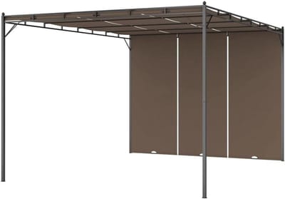 Tuinpaviljoen met zijgordijn - Tuintent Partytent - Buitenfeesten Organiseren - Verstelbare zijwanden - 36800 Gram - Taupe