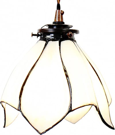 Lumilamp Hanglamp Tiffany Ø 18x115 cm Wit Bruin Glas