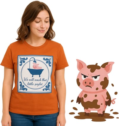 JAP Oranje Koningsdag - WK voetbal 2025 dames shirt (Maat S) - Regular fit - Oranje kleding - "We will wash that little piglet" - 100% Katoen t-shirt