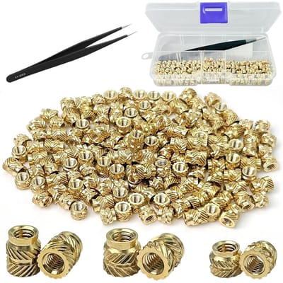 Set van 150 Draad Inserts, M3-4 x 5, 5 x 5, 6 x 5 Messing Knurled Moeren, Push In Moeren, Geschikte Draad Sleeves voor 3D Printen en Kunststof Toepassingen