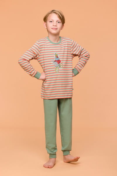 Woody Jongens-Heren Pyjama multicolor streep - maat 062/3M