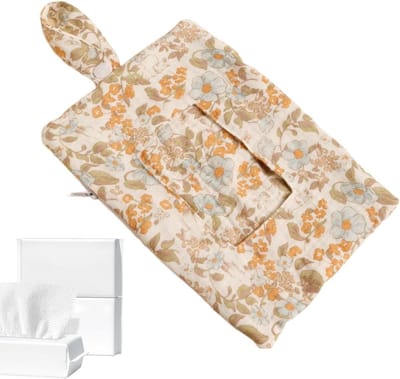 Wasdoekjes Dispenser - Hangende Luiertas - Onderweg Organiseren - Waterdichte Binnenlaag - 22 x 14 cm - Geel Bloem