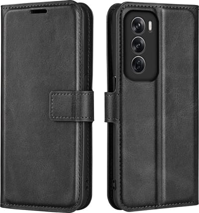 Coverup Hoesje - Geschikt voor OPPO Reno12 Pro Hoesje - Coverup Deluxe Book Case - Zwart