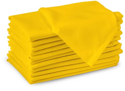 Dailygoody - Eettafel Servetten - Katoenen Servetten - Wasbaar en duurzaam - Zonnestraal geel - Set van 12 stuks - Geschikt voor familiediners, feeste