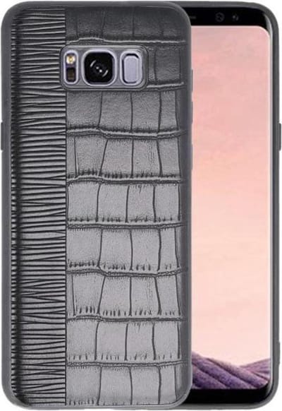 Croco Hard Case - Hoesje Hoesje Geschikt voor voor Samsung Galaxy S8 Plus Zwart