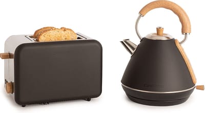 CREATE PACK - TOAST RETRO Broodrooster + KETTLE RETRO - dikke sneetjes-  1,7 liter-  6 vermogensniveaus - Zwart