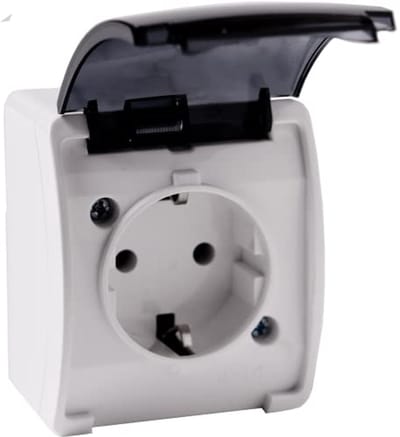 Dubbel Stopcontact 2x2P+Z IP44 voor Binnen en Buiten – Schuko Type F met Bescherming tegen Stof en Water