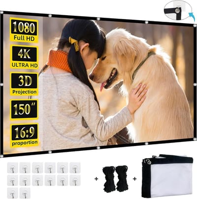 150 inch Projectiescherm 4K HD Opvouwbaar Draagbaar Filmscherm Buiten en Binnen