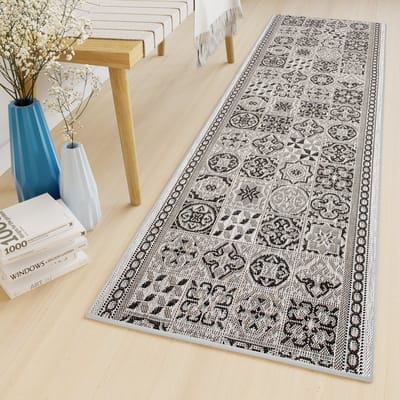 Tapiso Melissa Loper Laagpolig Grijs Indoor Outdoor Vloerkleed Maat- 70x150