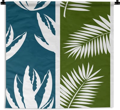 Wandkleed - Wanddoek - Bladeren - Tropisch - Design - Hawaii - 90x90 cm - Wandtapijt