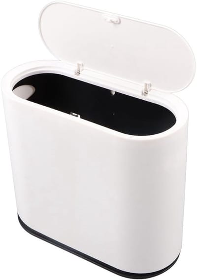 Prullenbak 12 Liter - Vuilnisbak met Drukdeksel - Hondenbestendig - Slank Ontwerp - Gemakkelijk Schoon te Maken - Hygiënisch Gebruik