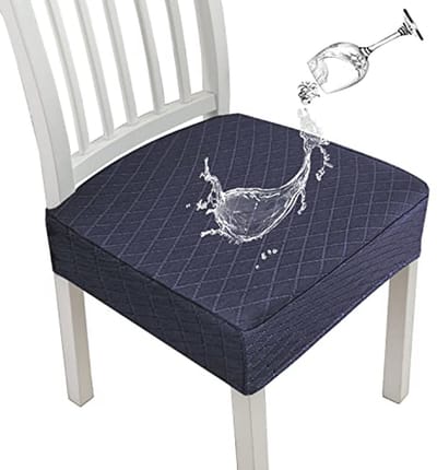 Waterdichte stoelhoezen voor eetkamerstoelen - Set van 4 - Marineblauw - Afneembare en machinewasbare stretch slipcovers