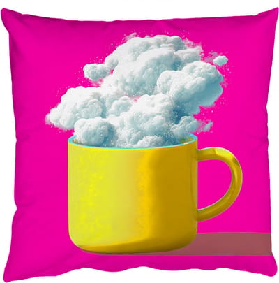 Sierkussens - Kussentjes Woonkamer - 50x50 cm - Mok - Wolken - Roze - Minimalitisch