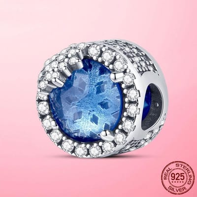 Nieuwe 925 Sterling Zilver Schitterende Blauwe Sneeuwvlok Bedels Passend voor Mode Dames Armband Diy Kubieke Zirkonia Zilver 925 Sieraden gray