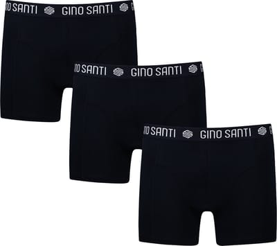 Gino Santi Premium Heren Boxershorts 3-Pack Zwart | 95/5 Stretchkatoen – Brede Comfortband – Vormvast & Duurzaam | Maat S