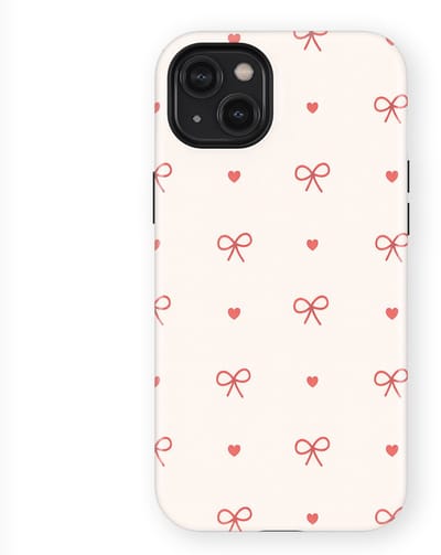 Tough Hoesje met Hartjes geschikt voor iPhone 14 Plus | Little Love Tough Case Geschikt voor Mag | Hartjes Print Backcover geschikt voor iPhone 14 Plus Sweet Bows