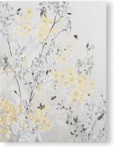 Laura Ashley Spring Blossoms Canvas - Bloemen - 30x60cm - Geel