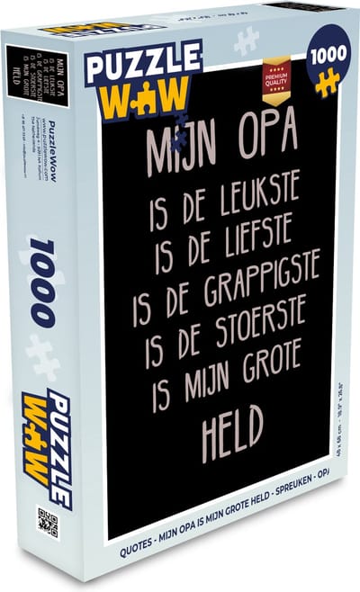 Puzzel Quotes - Mijn opa is mijn grote held - Spreuken - Opa - Legpuzzel - Puzzel 1000 stukjes volwassenen