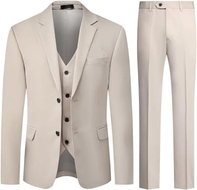 Heren Slim Fit 3-Delig Nette Kostuum Blauw voor Bruiloft en Zaken