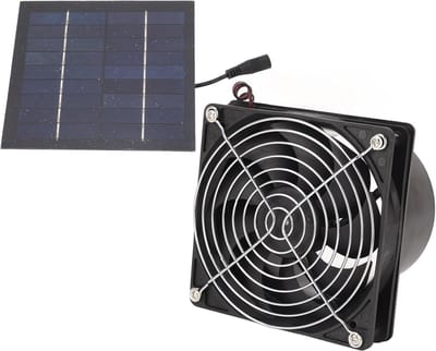 Zonnepaneel Ventilator Kit - Zonne Afzuigventilator - Ventilatie Verbeteren - Krachtig Zonnepaneel - 23 x 20 x 10 cm - Zwart