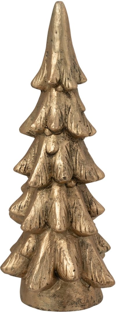 J-Line decoratie Kerstboom - magnesium - goud - small