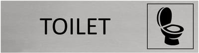 CombiCraft aluminium deurbordje Toilet (met icoon wc pot) - 165 x 45 mm met tape