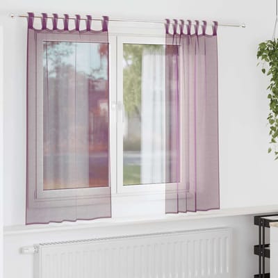 vidaXL - Gordijnen - met - lussen - 2 - st - 140x175 - cm - paars
