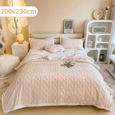 Bovista Zacht Dekbed - Beddengoed - Dekbedovertrek - Inclusief 2x Kussensloop - Teddy - 200x230cm - Beige