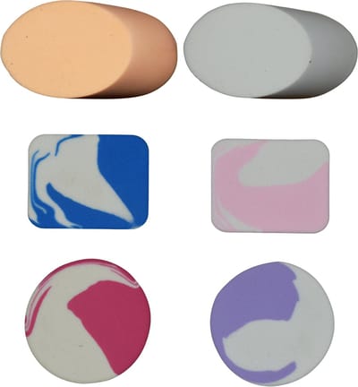 Maxenza 6-Delige Make-upsponsjes Set - Multifunctionele Latex-Vrije Beauty Sponsjes