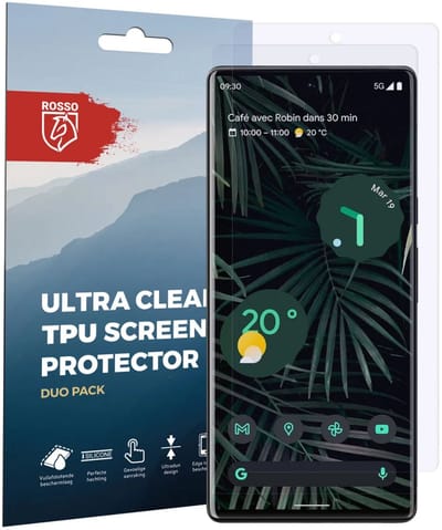 Rosso Screen Protector Geschikt voor Google Pixel 6 Pro | Ultra Clear Duo Pack | TPU Folie | Case Friendly Beschermfolie | 2 Stuks