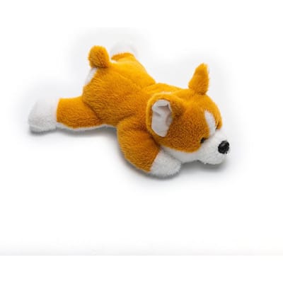 Pendentif en peluche Corgi fait main, poupée chiot, jouet en peluche, poupée chien, à suspendre au sac à dos, cadeaux d'anniversaire [22 cm lying down; 15 cm sitting] orange