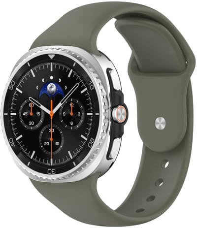 Siliconen bandje - geschikt voor Samsung Galaxy Watch 8 (40mm) / Galaxy Watch 8 (44mm) / Galaxy Watch 8 Classic - druksluiting - army groen