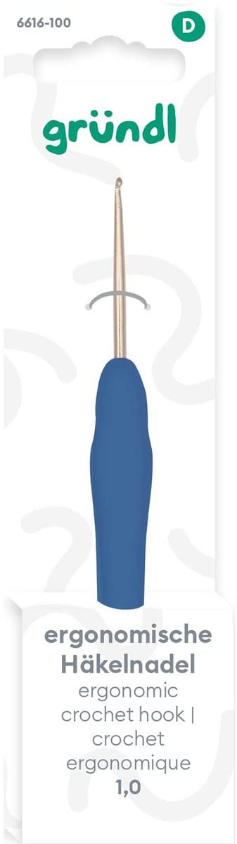 6616-100 ERGONOMISCHE HAAKNAALD MET RUBBERGRIP 1.00MM