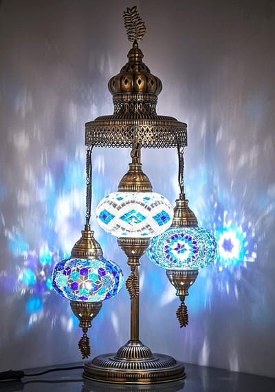 Turkse Lamp Vloerlamp Mozaïek Marokkaanse Oosters Multicolour mix 3 bollen