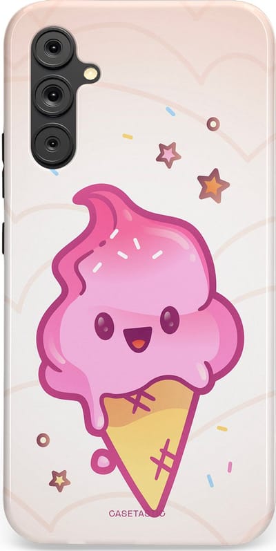 Casetastic Hoesje Geschikt voor Samsung A34 (5G) - Stijlvolle Beschermende Duo-layer Case - Roze Kawaii Dessert